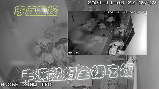 丰满熟女在家全裸吃饭，两个大奶子和翘臀一览全无